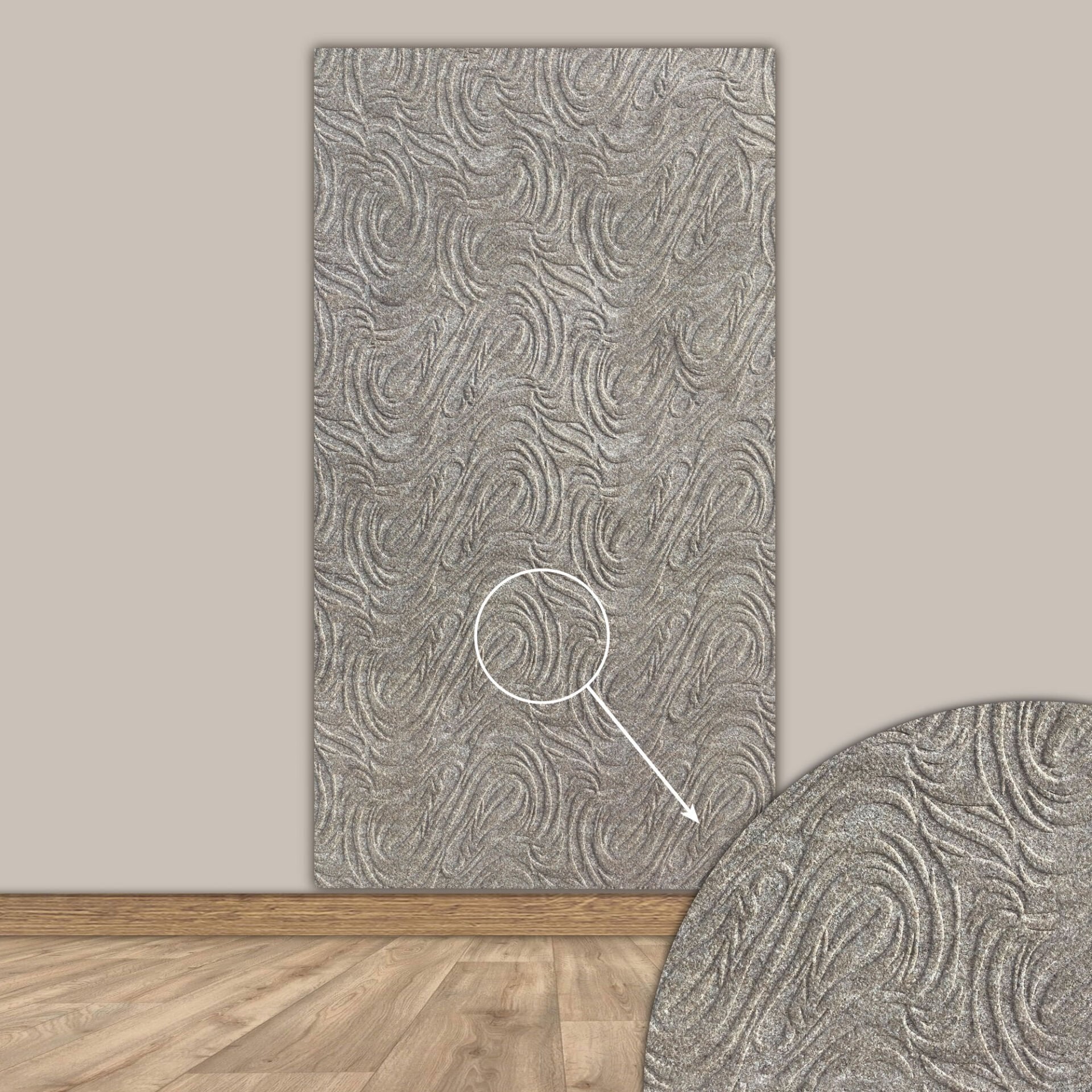 Tink 3D Kendinden Yapışkanlı Akustik Keçe Panel Dalgalı Desenli 52x97 cm 10 Adet (5 m²) - Devetüyü
