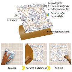 Tink Kendinden Yapışkanlı Mermer Desenli Pvc Karo 005 30x30 cm