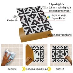 Tink Kendinden Yapışkanlı Mermer Desenli Pvc Karo 008 30x30 cm 1 m2 (11 Adet)