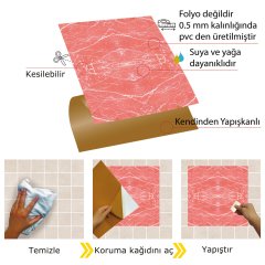 Tink Kendinden Yapışkanlı Mermer Desenli Pvc Karo 009 30x30 cm