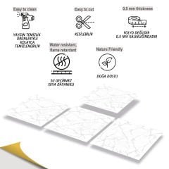 Tink Kendinden Yapışkanlı Silver Mermer Desenli Pvc Karo 30x30 cm