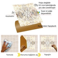 Tink Kendinden Yapışkanlı Mermer Desenli Pvc Karo 011 30x30 cm
