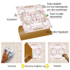 Tink Kendinden Yapışkanlı Mermer Desenli Pvc Karo 012 30x30 cm