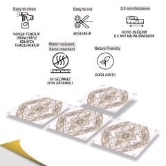 Tink Kendinden Yapışkanlı Mermer Desenli Pvc Karo 014 30x30 cm 1 m2 (11 Adet)