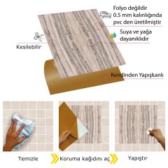 Tink Self Adhesive Marble Patterned PVC Tile 016 30x30 cm