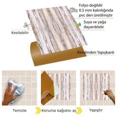 Tink Kendinden Yapışkanlı Mermer Desenli Pvc Karo 017 30x30 cm 1 m2 (11 Adet)