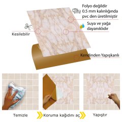 Tink Self Adhesive Marble Patterned PVC Tile 019 30x30 cm