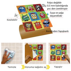 Tink Kendinden Yapışkanlı Fayans Karo Çocuk Desenli 30x30 cm