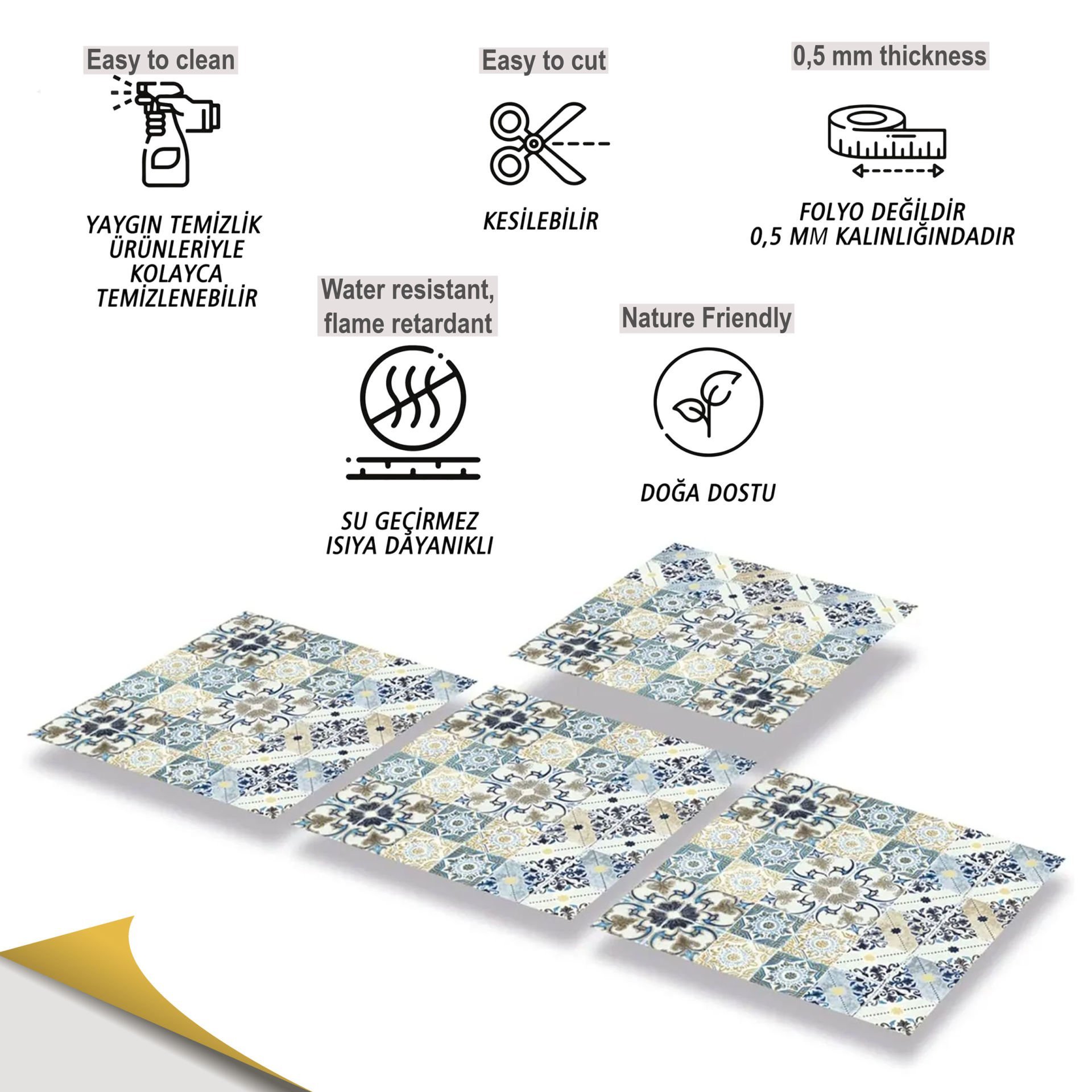 Tink Kendinden Yapışkanlı Fayans Karo Fas 4 001 30x30 cm