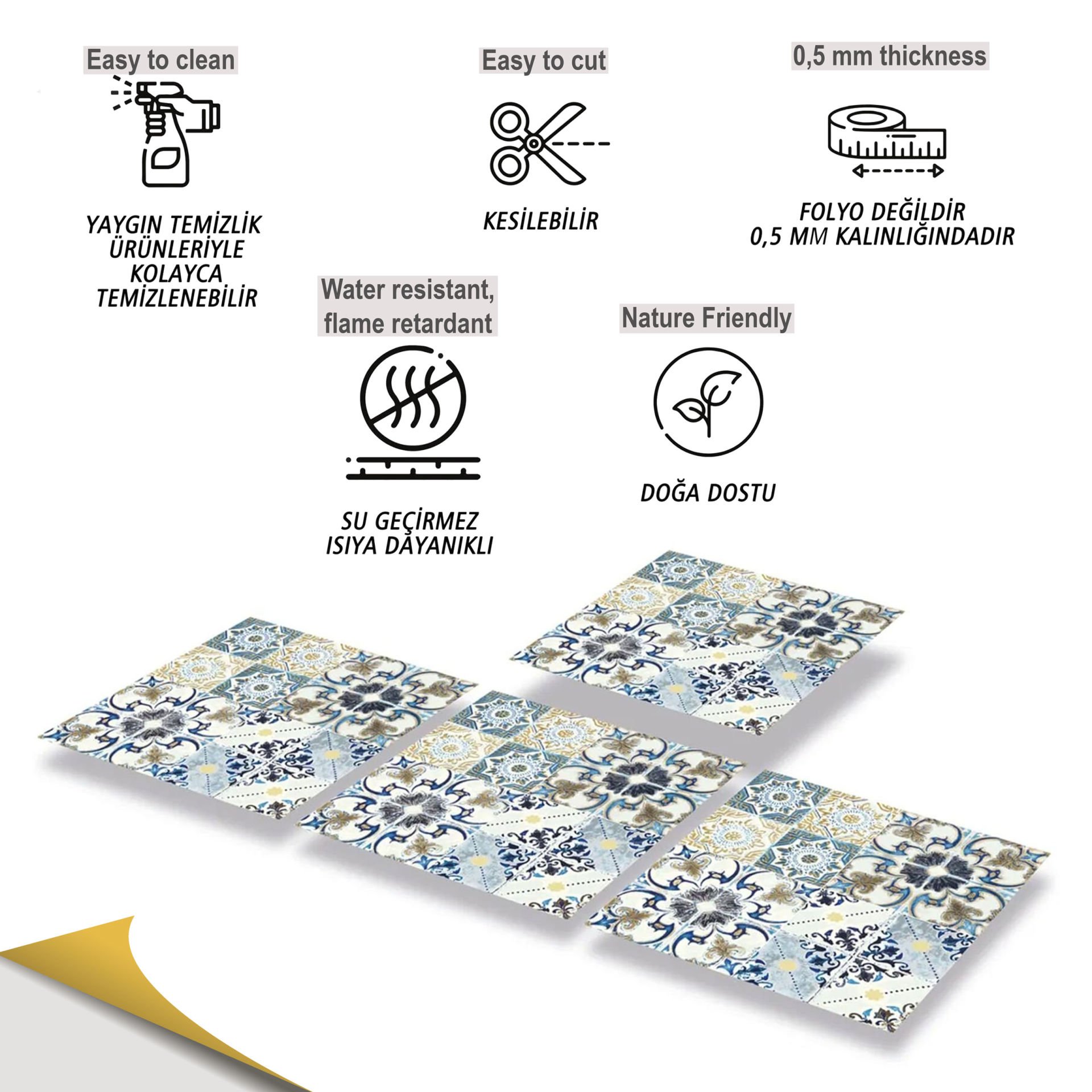 Tink Kendinden Yapışkanlı Fayans Karo Fas 4 002 30x30 cm