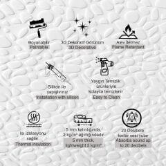 Tink 3D Duvar Paneli Boyanabilir Dekota 60x120 cm Leopar Desenli