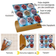 Tink Kendinden Yapışkanlı Fayans Karo Deniz Kestaneleri 30x30 cm 5 m2 (56 Adet)