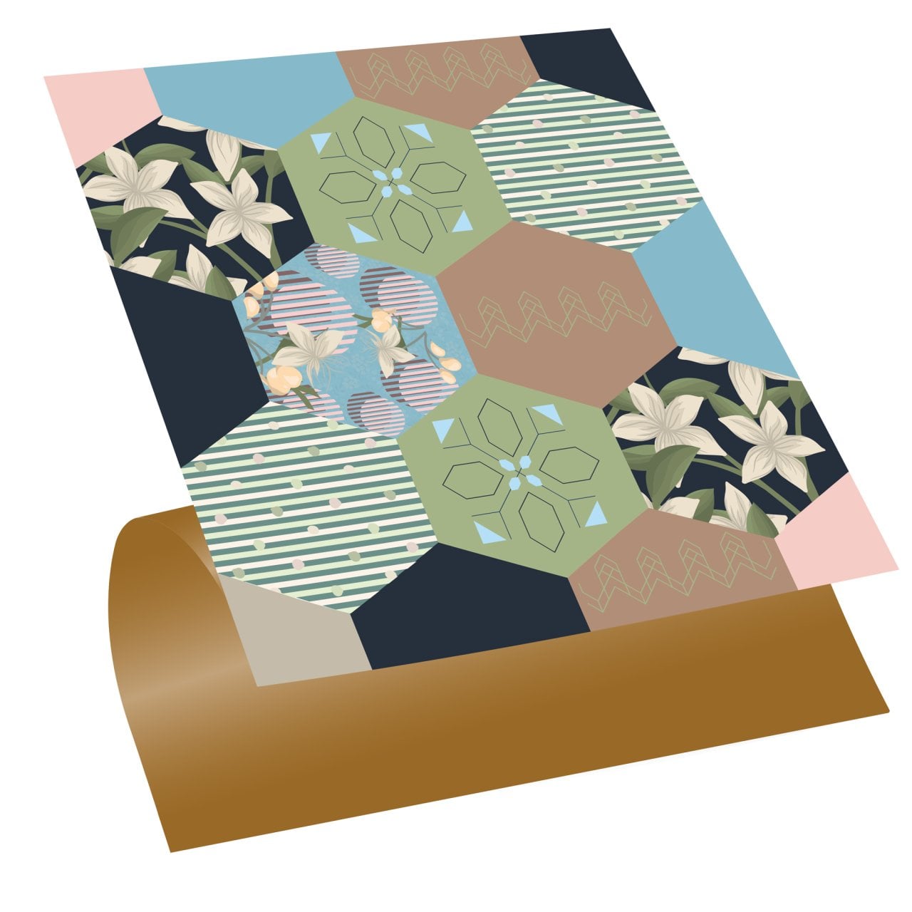 Tink Kendinden Yapışkanlı Pvc Altıgen Çiçek 30x30 cm Kaplama