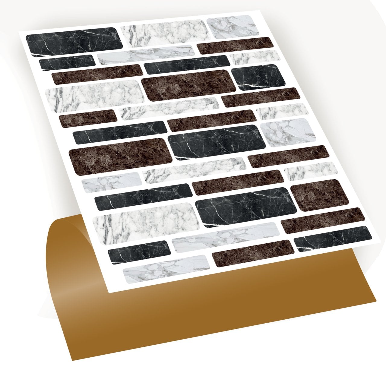 Tink Kendinden Yapışkanlı Asorti Mermer Desenli 30x30 cm Pvc Karo 1 m2 (11 Adet)