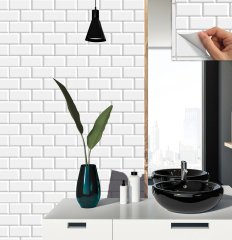 Tink Kendinden Yapışkanlı Metro Karo 30x30 cm Pvc Zemin Duvar Kaplama 1 m2 (11 Adet)
