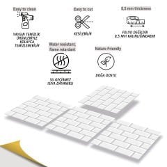 Tink Kendinden Yapışkanlı Metro Karo 30x30 cm Pvc Zemin Duvar Kaplama