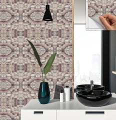 Tink Kendinden Yapışkanlı Pvc Bordo Taş 30x30 cm Kaplama