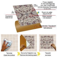 Tink Kendinden Yapışkanlı Pvc Bordo Taş 30x30 cm Kaplama