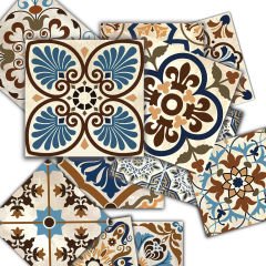 Tink Kendinden Yapışkanlı Karma Fas Dekoratif Mini Pvc Karo Kaplama 15x15 cm 10'lu Paket - Tekli Paket