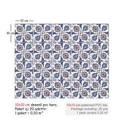 Tink Kendinden Yapışkanlı Çini Dekoratif Mini Pvc Karo 10x10 CM 20'Lİ PAKET