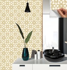 Tink Kendinden Yapışkanlı Pvc Altın Selçuklu Yıldızı 30x30 cm Kaplama
