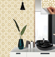 Tink Kendinden Yapışkanlı Pvc Altın Selçuklu Yıldızı 30x30 cm Kaplama