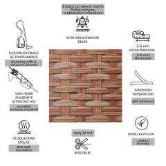 Tink Kendinden Yapışkanlı Keçe Duvar Kağıdı Örgü Desenli 48x280 cm