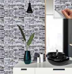 Tink Kendinden Yapışkanlı Pvc Gri Taş 30x30 cm Kaplama