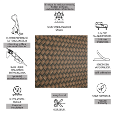 Tink Kendinden Yapışkanlı Keçe Duvar Kağıdı Balıksırtı Desenli 48x280 cm