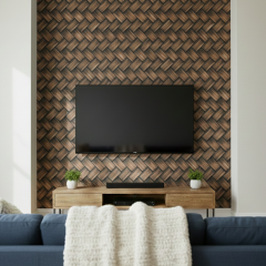 Tink Kendinden Yapışkanlı Keçe Duvar Kağıdı Balıksırtı Desenli 48x280 cm