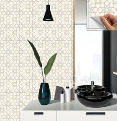 Tink Kendinden Yapışkanlı Pvc Gümüş Selçuklu Yıldızı 30x30 cm Kaplama