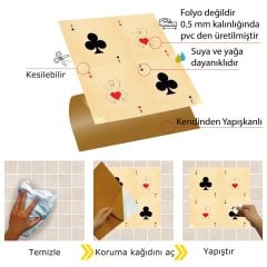 Tink Kendinden Yapışkanlı Pvc İskambil Kız 30x30 cm Kaplama