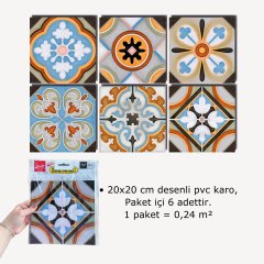 Tink Kendinden Yapışkanlı Fas 2 Dekoratif Mini Pvc Karo Kaplama
