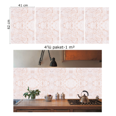 Tink Kehribar Mermer Görünümlü Panel Pvc 41X62 cm