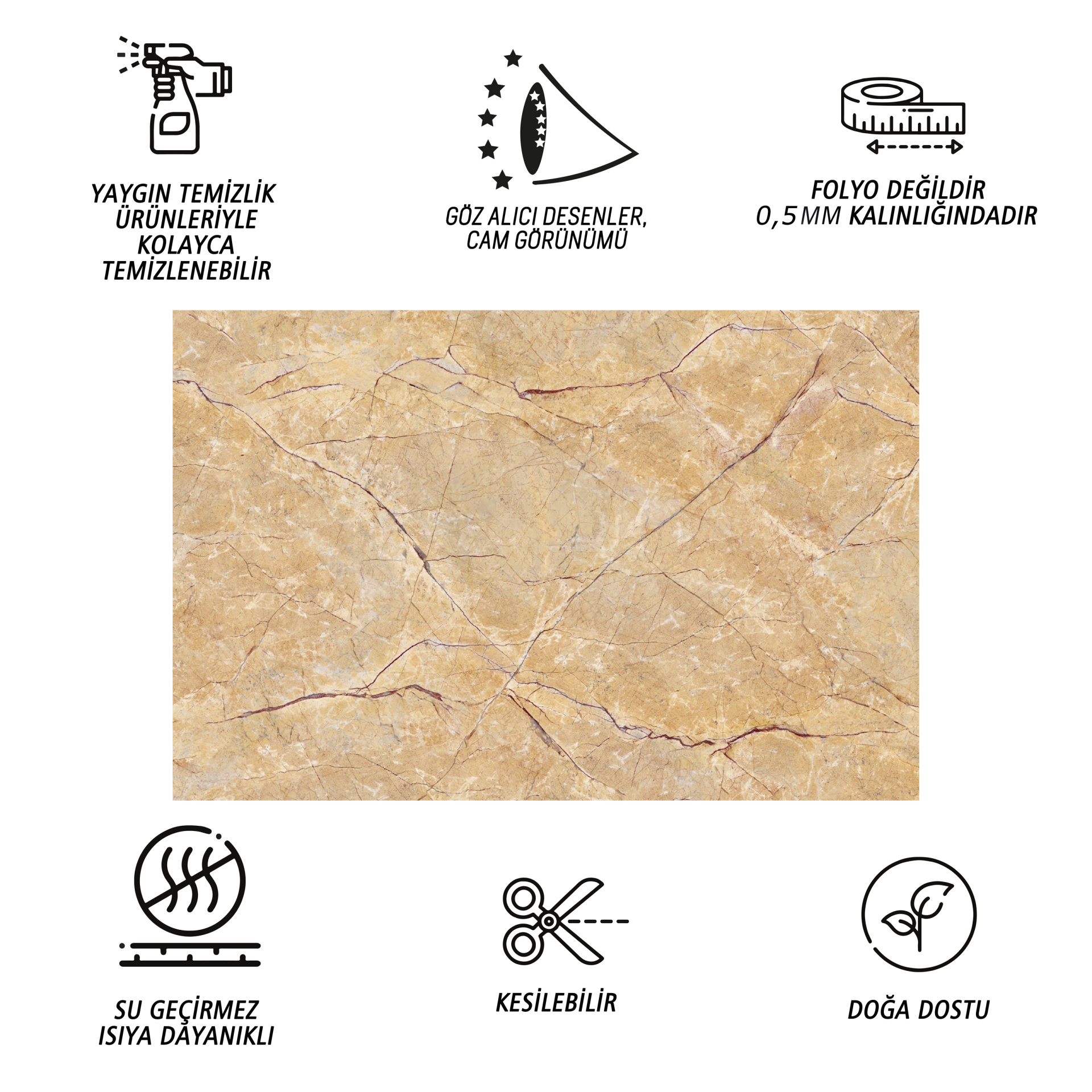 Tink Traverten Mermer Görünümlü Panel Pvc 41X62 cm