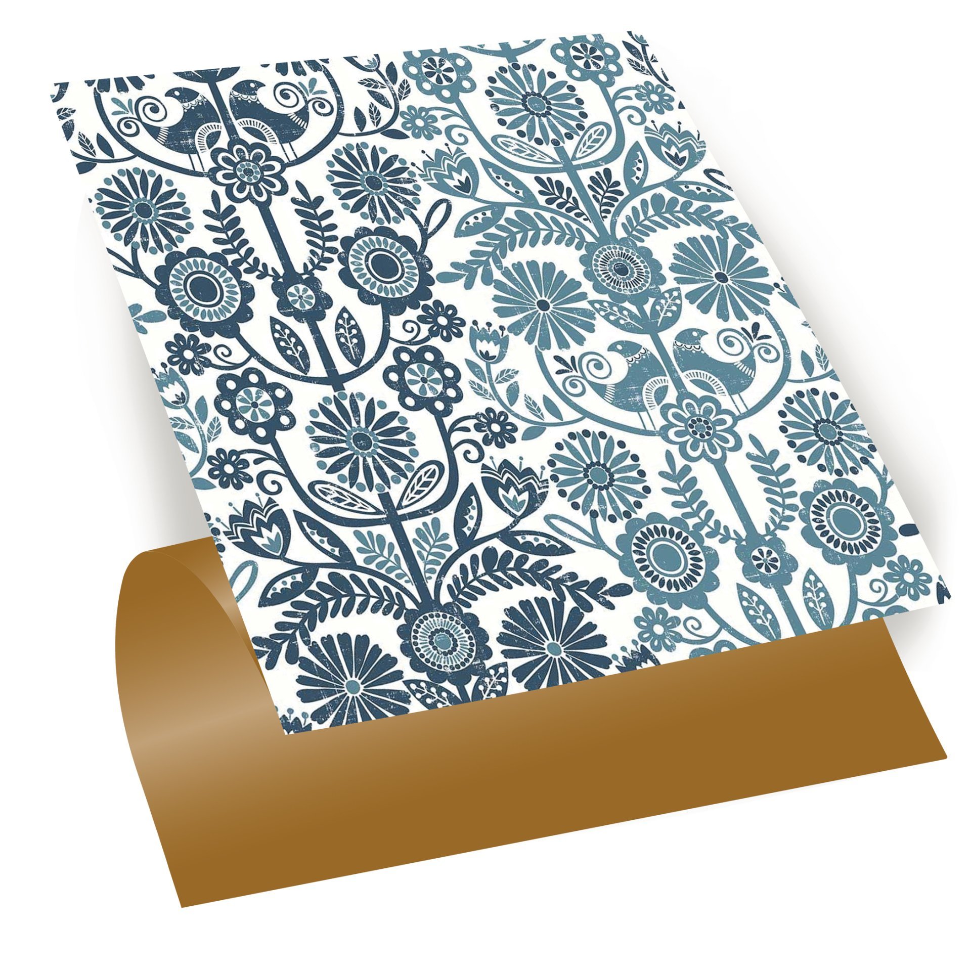 Tink Kendinden Yapışkanlı Mavi Kuş Deseni 30x30 cm Pvc Yer Duvar Döşemesi