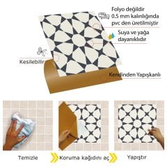 Tink Kendinden Yapışkanlı Yıldızlı Desen 30x30 cm Pvc Yer Duvar Döşemesi