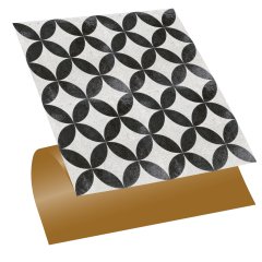 Tink Kendinden Yapışkanlı Yuvarlak Retro Desenli 30x30 cm Pvc Yer Duvar Döşemesi