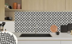 Tink Kendinden Yapışkanlı Yuvarlak Retro Desenli 30x30 cm Pvc Yer Duvar Döşemesi