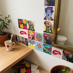 Tink Kendinden Yapışkanlı Popart3 Desenli Pvc Karo Kaplama