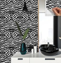 Tink Kendinden Yapışkanlı Zebra Desenli 30x30 cm Pvc Yer Duvar Döşemesi