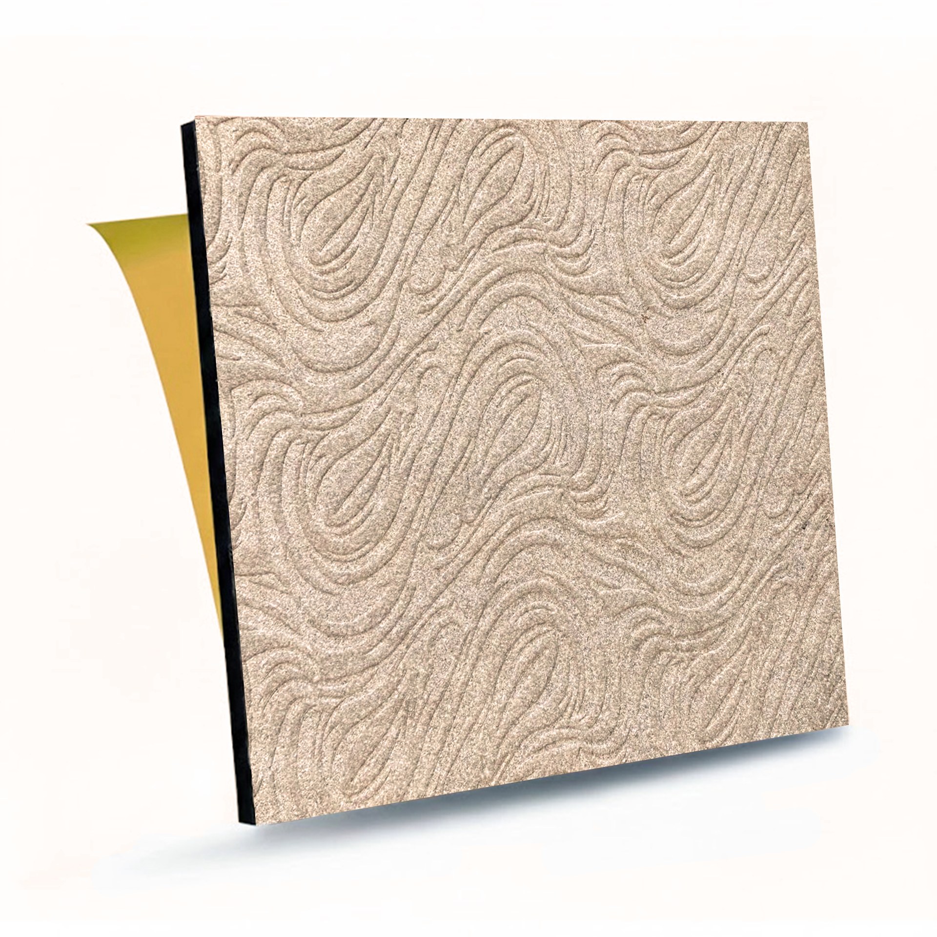 Tink Kendinden Yapışkanlı Keçe Akustik Ses ve Isı Yalıtım Paneli Devetüyü Dalgalı Desenli 48x48 cm