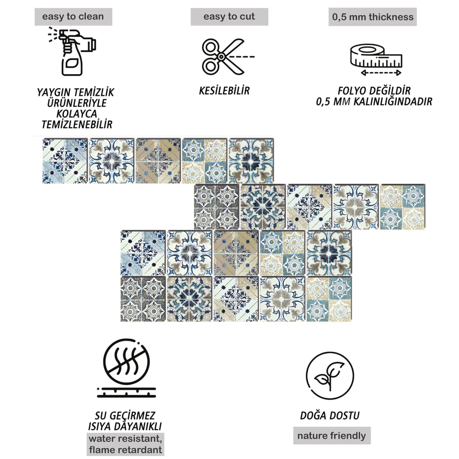 Tink Kendinden Yapışkanlı Fas 4 Dekoratif Mini Pvc Döşeme