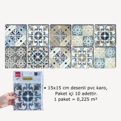 Tink Kendinden Yapışkanlı Fas 4 Dekoratif Mini Pvc Döşeme 20x20 CM 6'LI PAKET