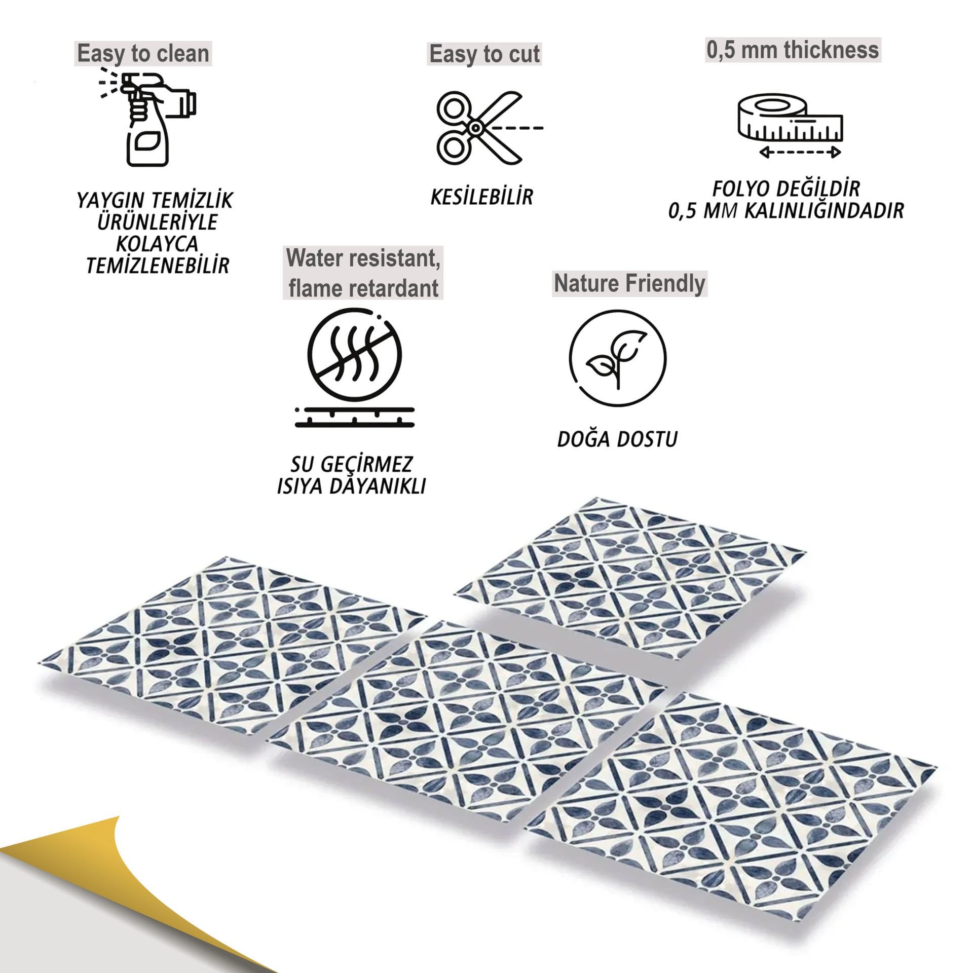 Tink Kendinden Yapışkanlı Serenity 30x30 cm Pvc Kaplama 1 m2 (11 Adet)