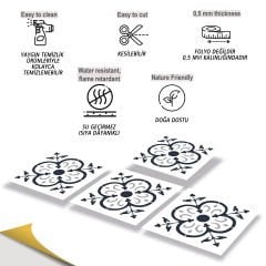 Tink Self Adhesive Solo Moroccan Patterned 30x30 cm PVC Floor Wall Covering