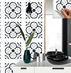 Tink Kendinden Yapışkanlı Solo Fas Desenli 30x30 cm Pvc Yer Duvar Döşemesi 1 m2 (11 Adet)