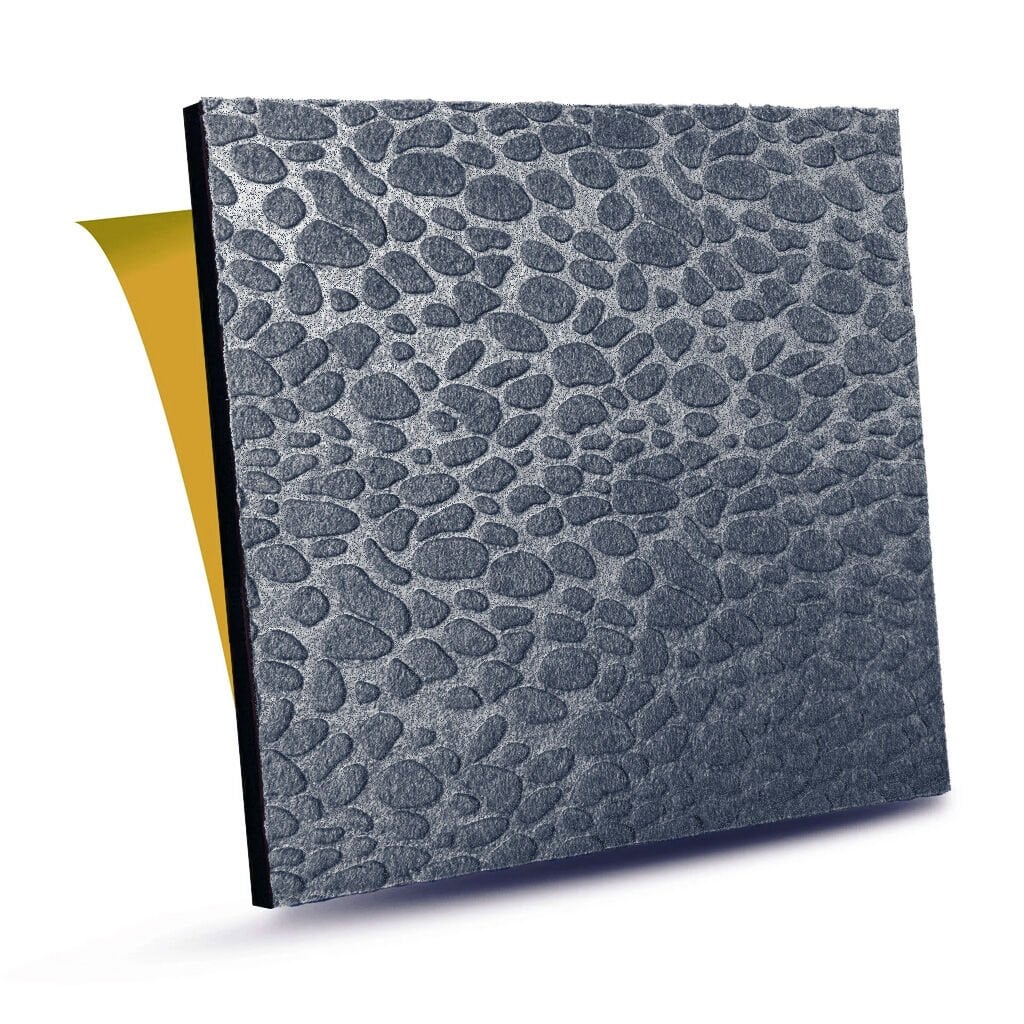 Tink Kendinden Yapışkanlı Keçe Akustik Ses ve Isı Yalıtım Paneli Antrasit Taş Desenli 48x48 cm