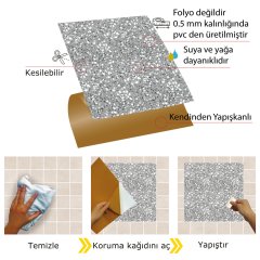 Tink Kendinden Yapışkanlı Terrazzo 30x30 cm Pvc Kaplama