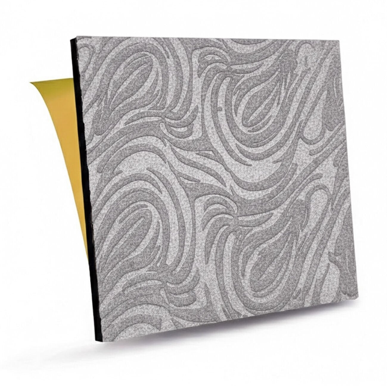 Tink Kendinden Yapışkanlı Keçe Akustik Ses ve Isı Yalıtım Paneli Gri Dalgalı Desenli 48x48 cm